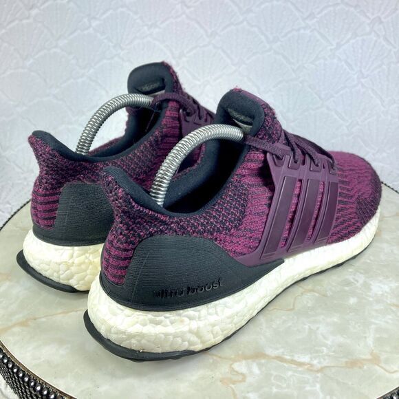 Adidas Sneakers Women 9 Burgundy Black Ultraboost 3.0 Running Athletic Gym Shoes - Picture 9 of 12